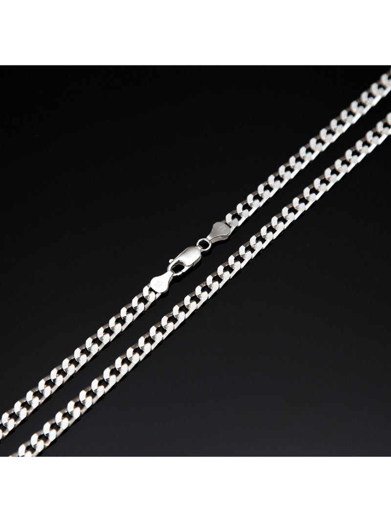 Hoxton London men's silver curb chain necklace 51cm, UK version