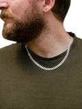 Hoxton London men's silver curb chain necklace 51cm, UK version