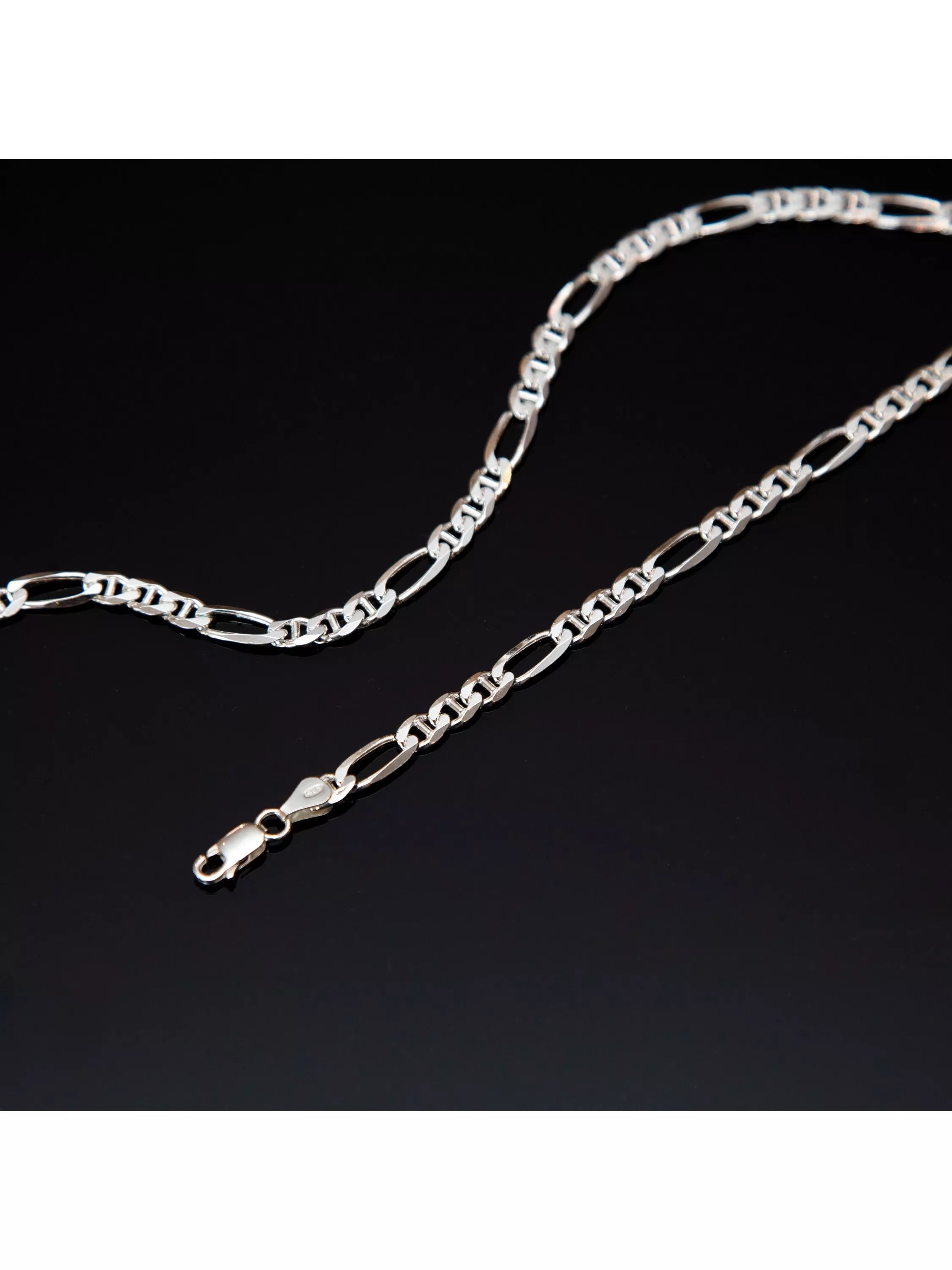 Hoxton London men's figaro rambo chain necklace sterling silver 51cm, imported from the UK