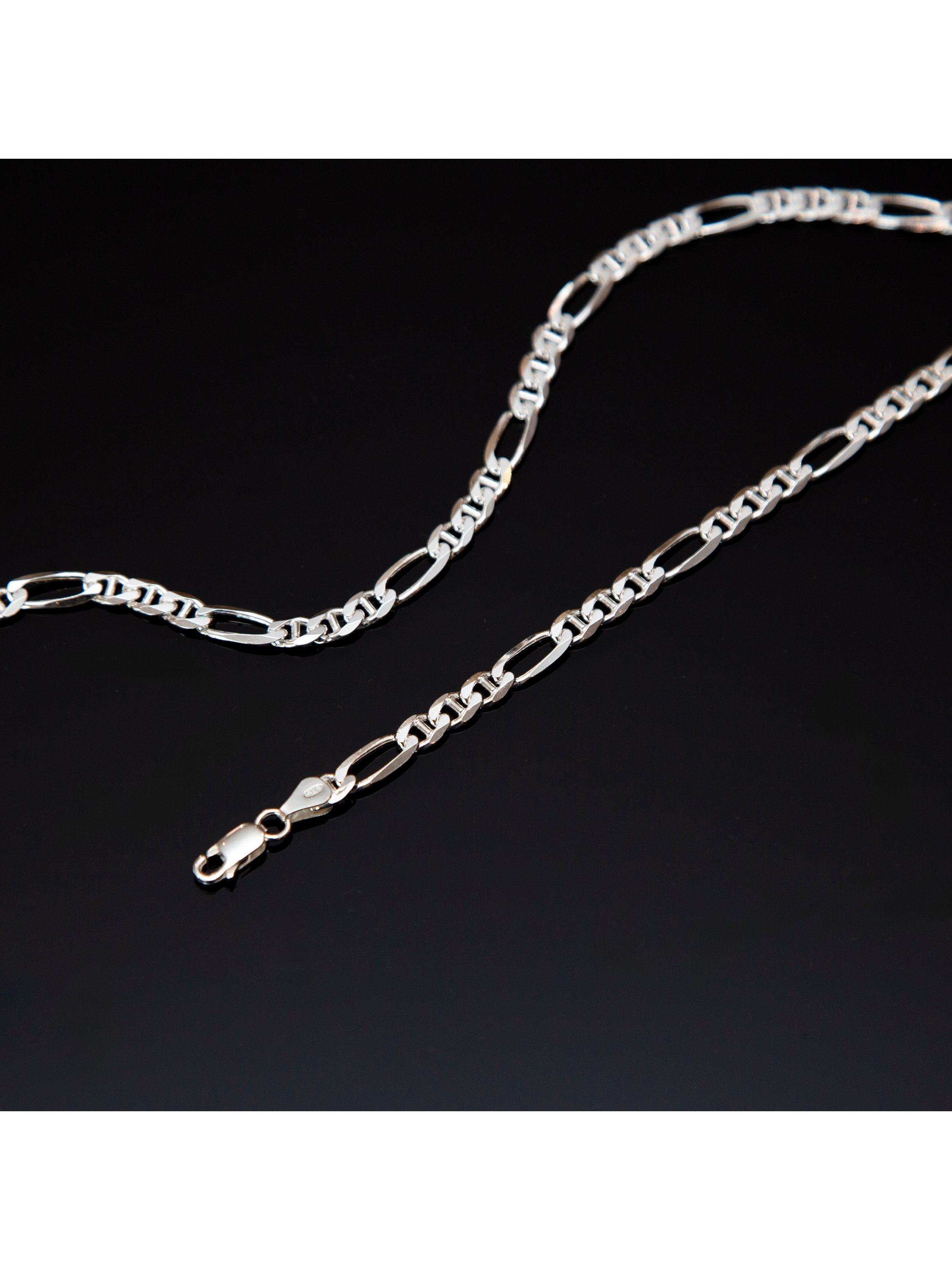 Hoxton London men's figaro rambo chain necklace sterling silver 51cm, imported from the UK