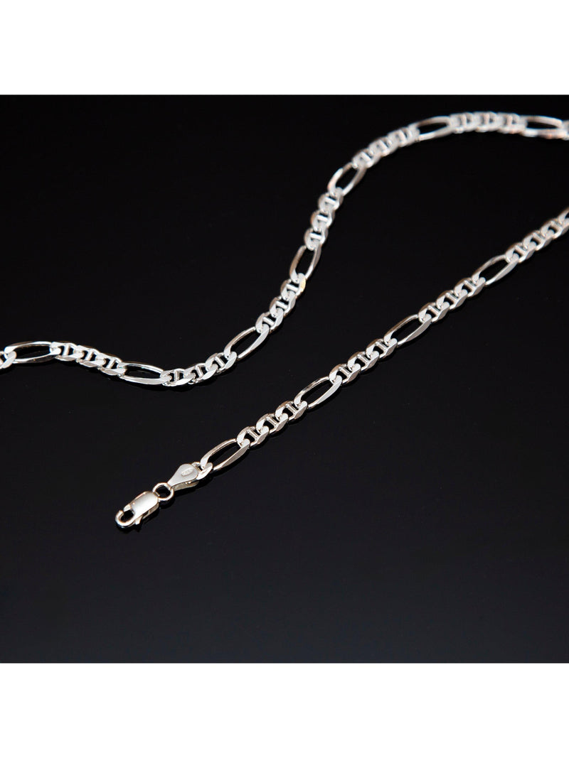 Hoxton London men's figaro rambo chain necklace sterling silver 51cm, imported from the UK