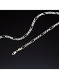 Hoxton London men's figaro rambo chain necklace sterling silver 51cm, imported from the UK