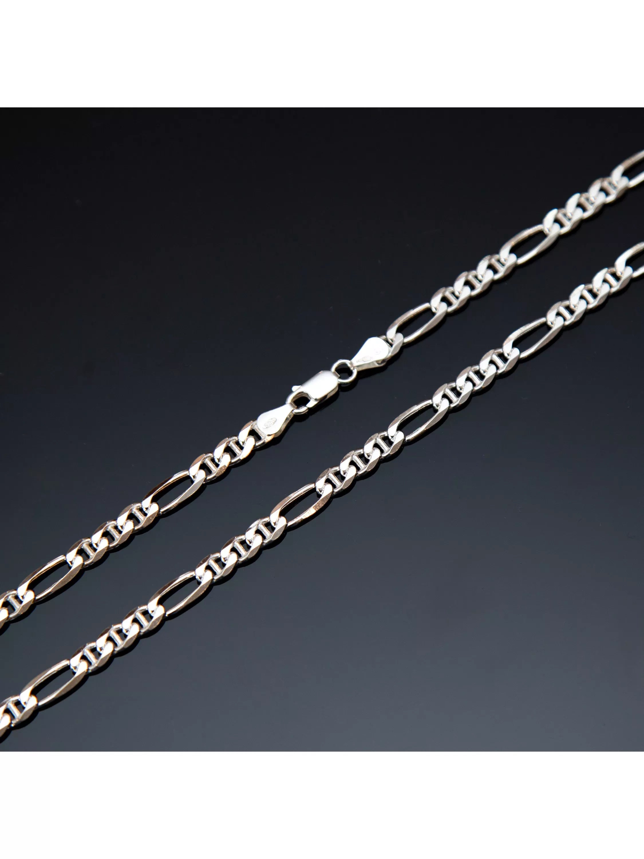 Hoxton London men's figaro rambo chain necklace sterling silver 51cm, imported from the UK