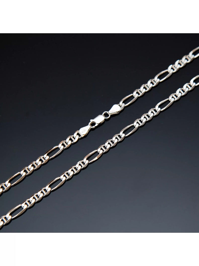 Hoxton London men's figaro rambo chain necklace sterling silver 51cm, imported from the UK