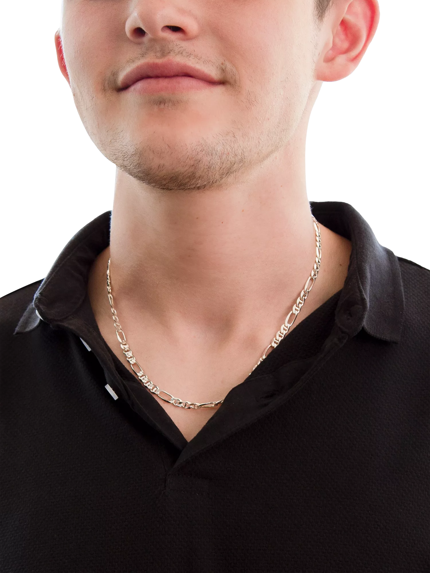 Hoxton London men's figaro rambo chain necklace sterling silver 51cm, imported from the UK