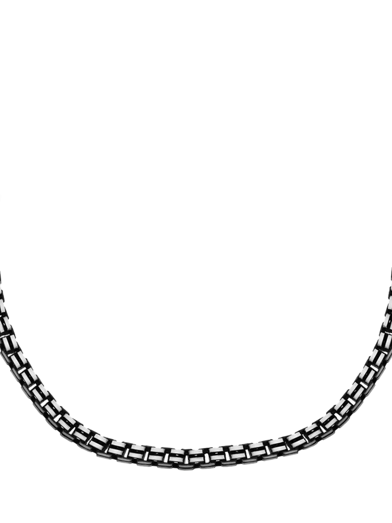 Hoxton London oxidised grooved box chain necklace 51cm (British brand)