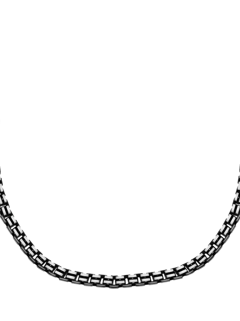 Hoxton London oxidised grooved box chain necklace 51cm (British brand)