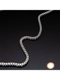 Hoxton London oxidised grooved box chain necklace 51cm (British brand)