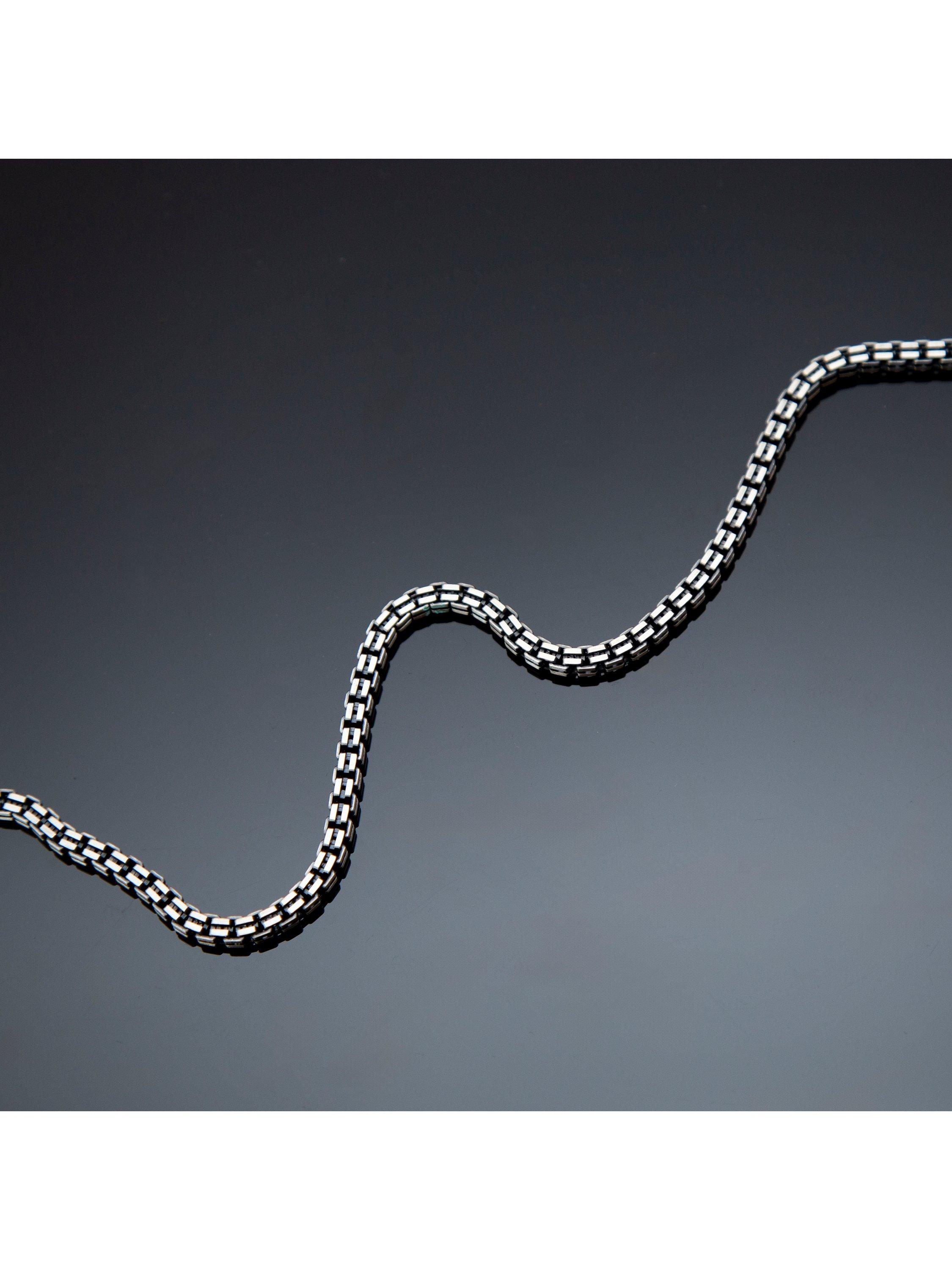 Hoxton London oxidised grooved box chain necklace 51cm (British brand)
