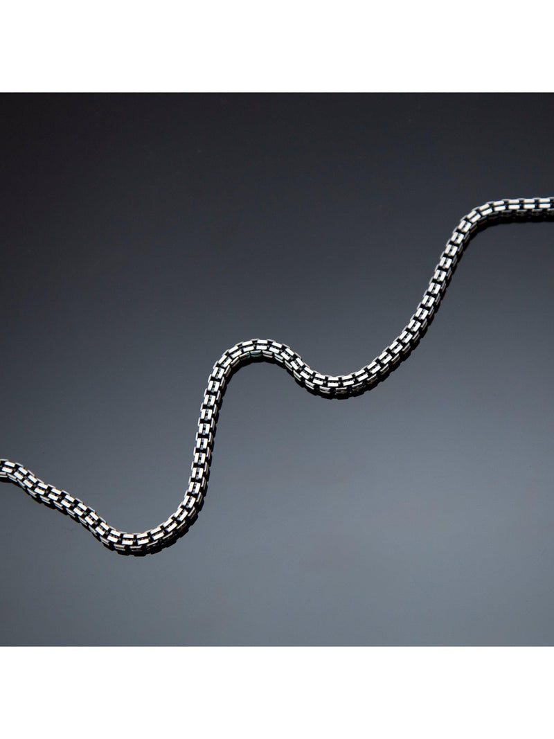 Hoxton London oxidised grooved box chain necklace 51cm (British brand)