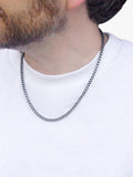 Hoxton London oxidised grooved box chain necklace 51cm (British brand)