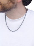 Hoxton London oxidised grooved box chain necklace 51cm (British brand)