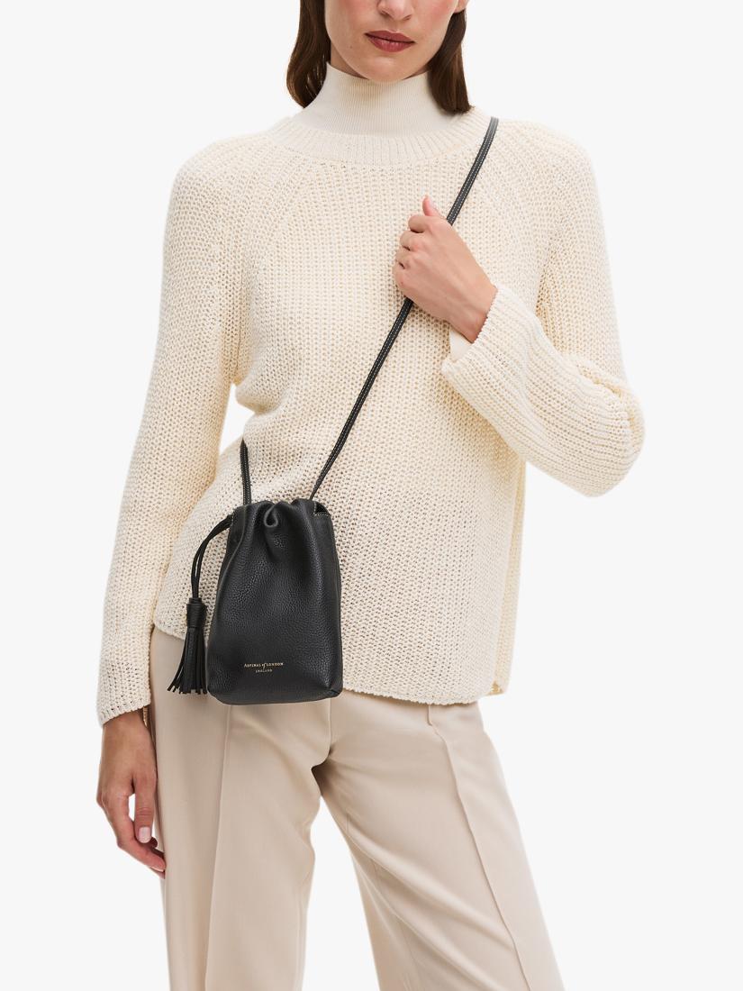 Aspinal of London crossbody bag in pebble leather, imported from the UK