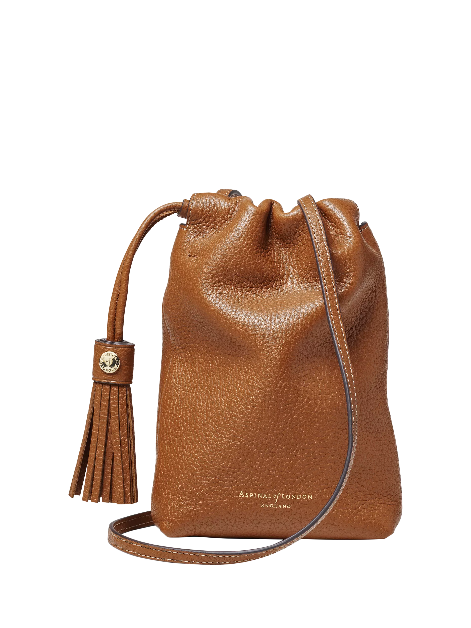 Aspinal of London crossbody bag in pebble leather, imported from the UK