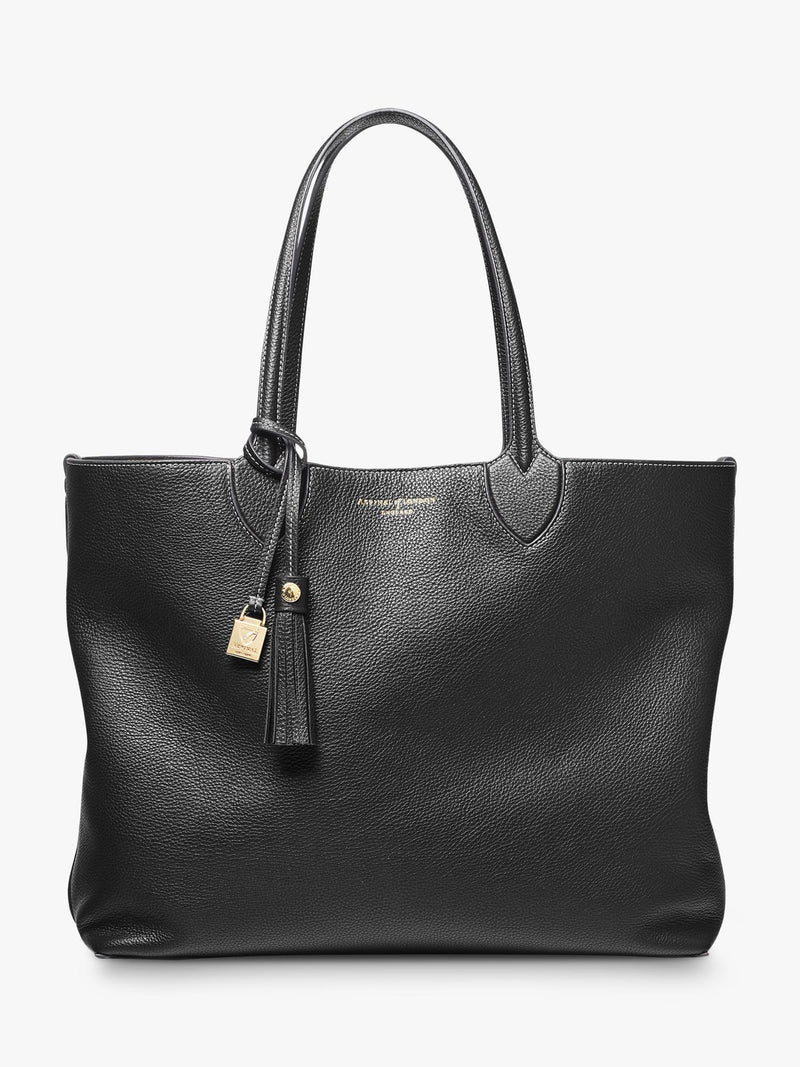 Aspinal of London oversized tote bag in pebble leather, UK version