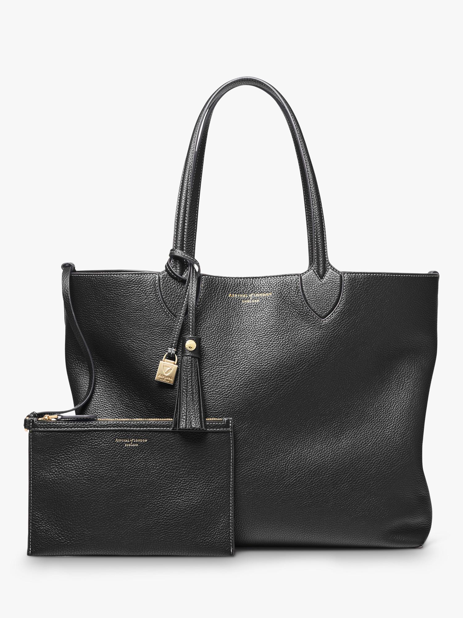Aspinal of London oversized tote bag in pebble leather, UK version