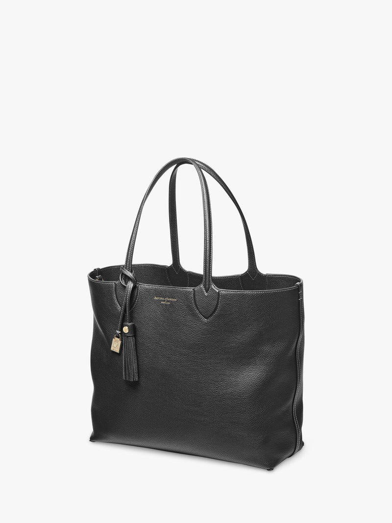 Sac cabas surdimensionné Aspinal of London en cuir grainé, version britannique