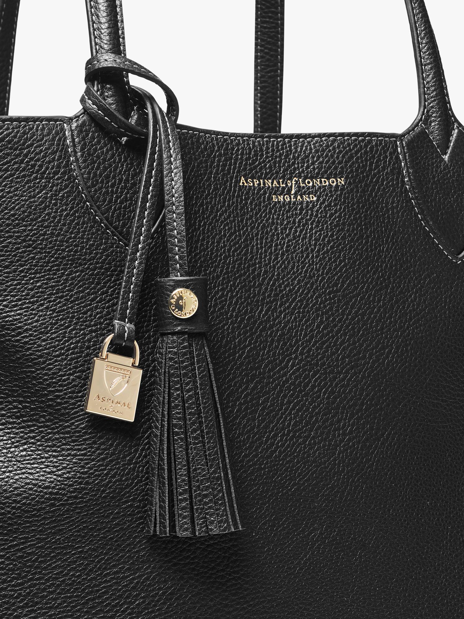 Sac cabas surdimensionné Aspinal of London en cuir grainé, version britannique