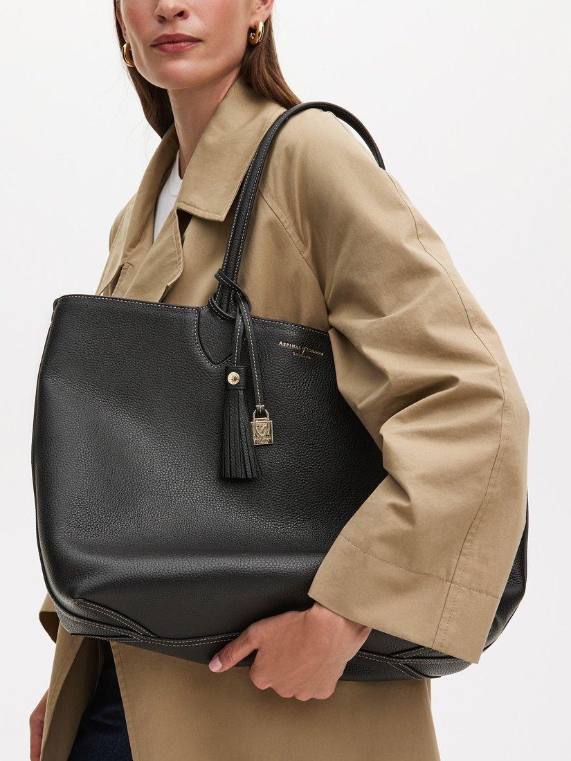 Aspinal of London oversized tote bag in pebble leather, UK version