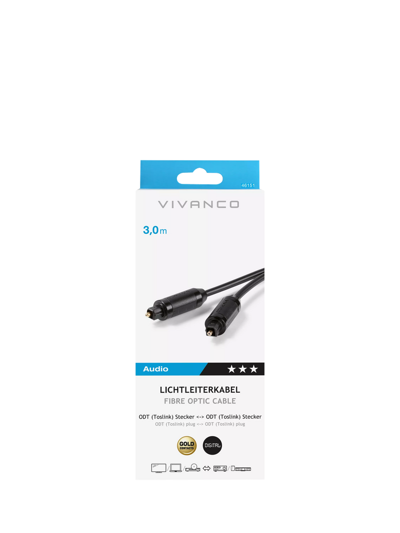 Vivanco fibre optic cable 3m, UK version