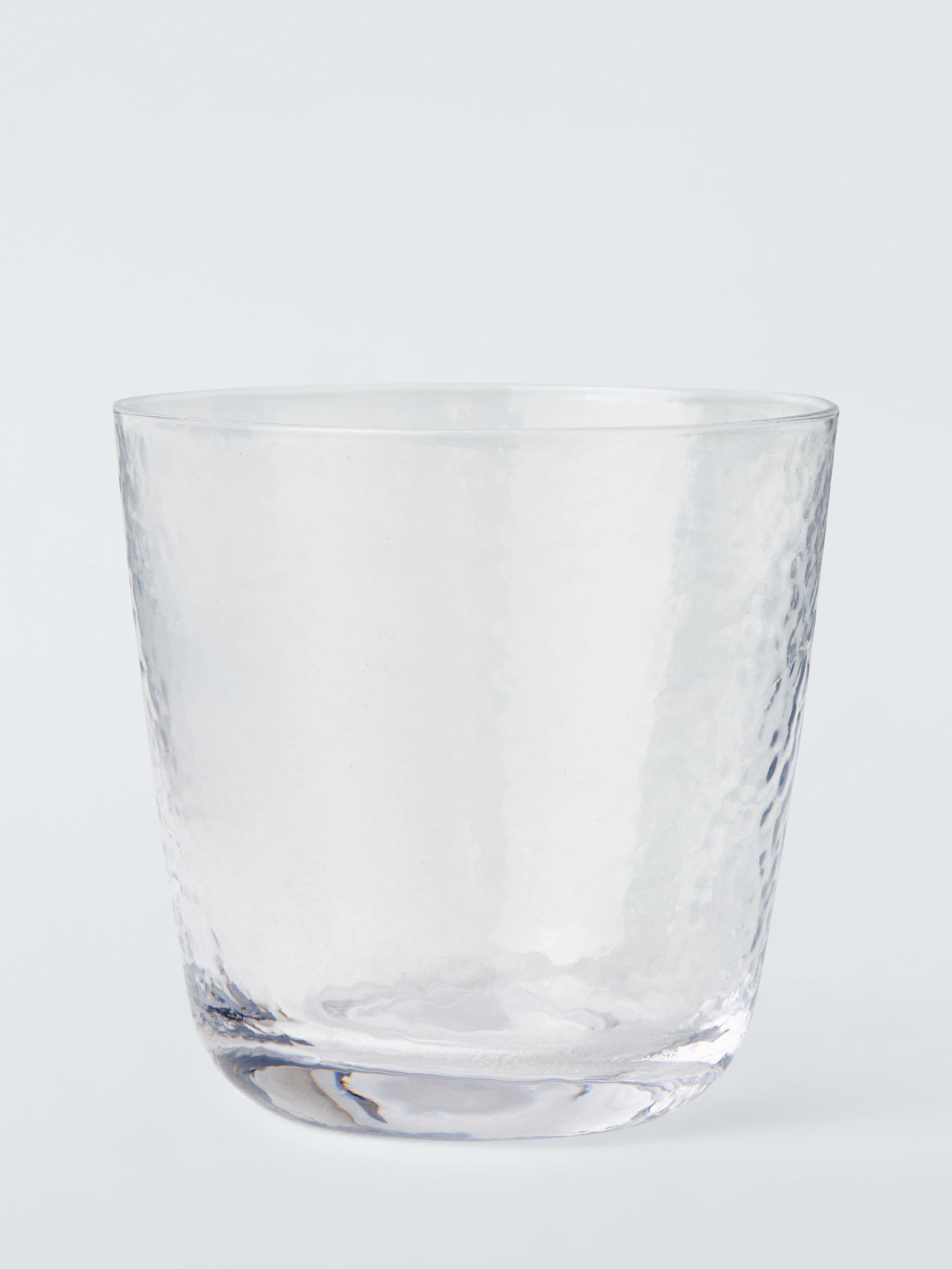 John Lewis X Deliciously Ella hammered glass tumblers 250ml, UK version