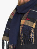 Solesmith personalised lambswool tartan scarf in navy (British brand)