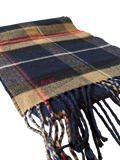 Solesmith personalised lambswool tartan scarf in navy (British brand)