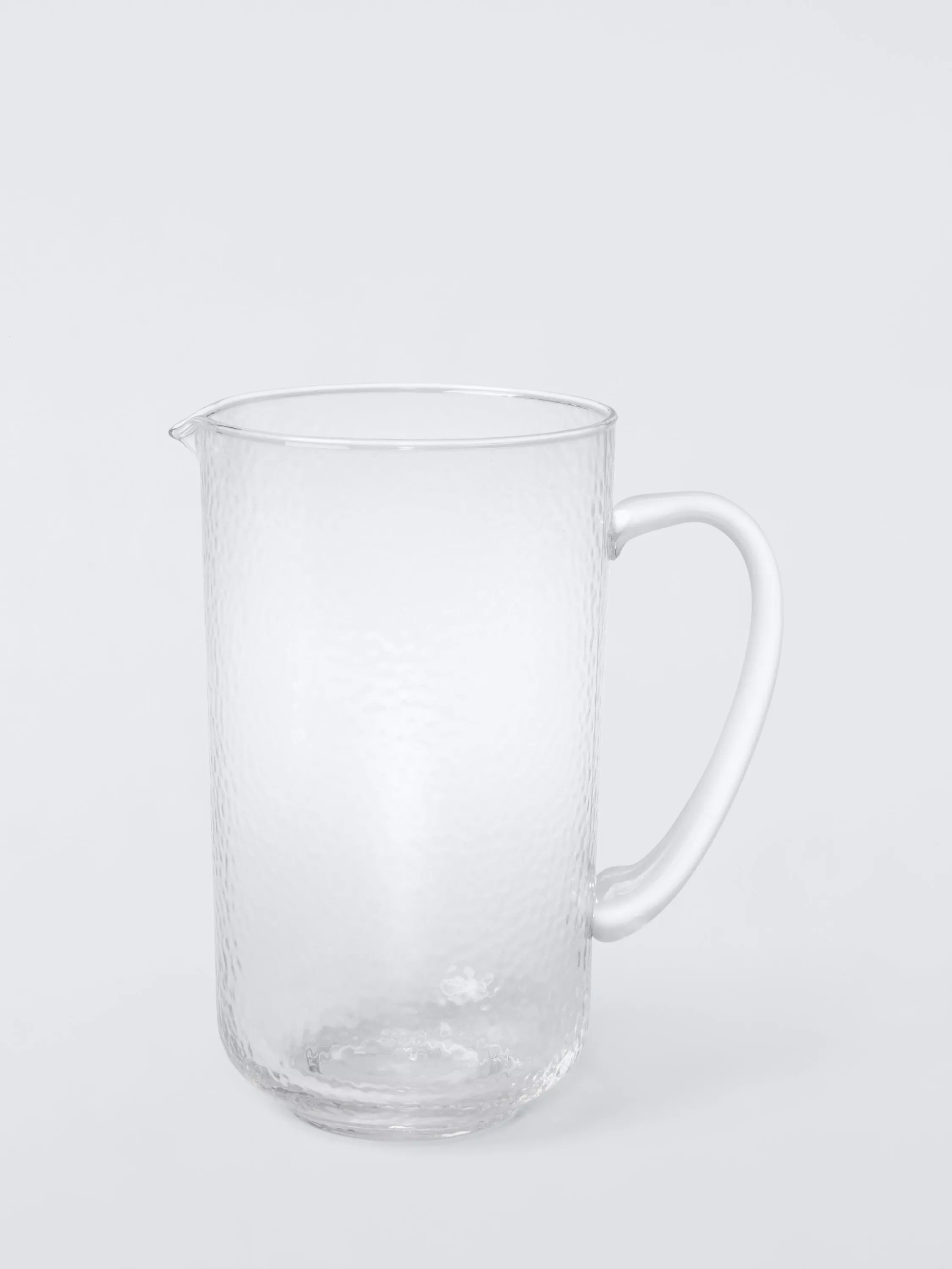 John Lewis hammered glass jug 1.37L clear, imported from the UK