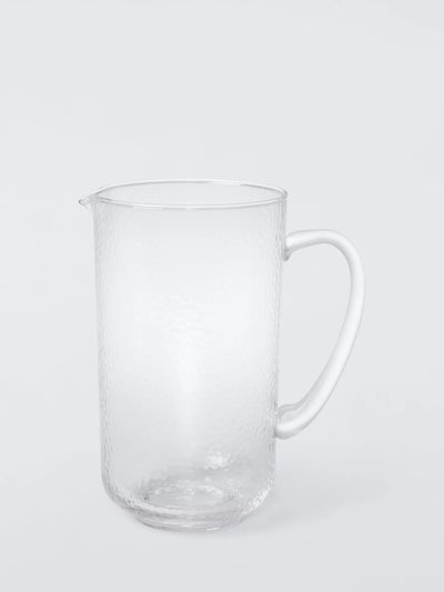 John Lewis John Lewis x Deliciously Ella Hammered Glass Jug 1.37L Clear- Buy online at McGrocer