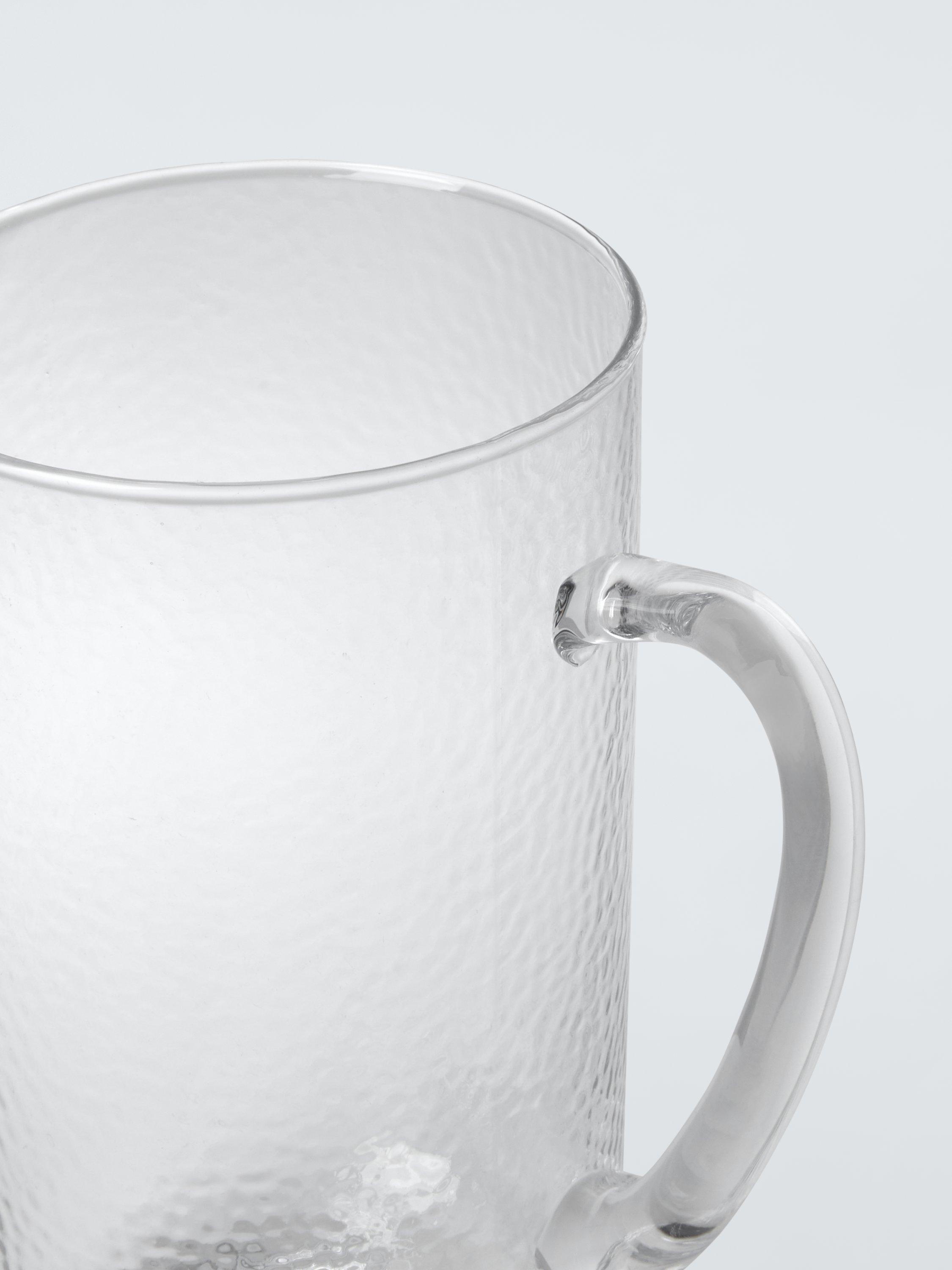 John Lewis hammered glass jug 1.37L clear, imported from the UK