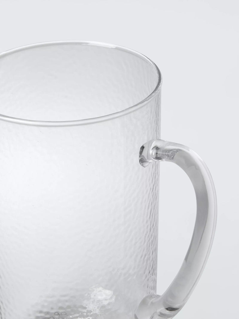 John Lewis hammered glass jug 1.37L clear, imported from the UK