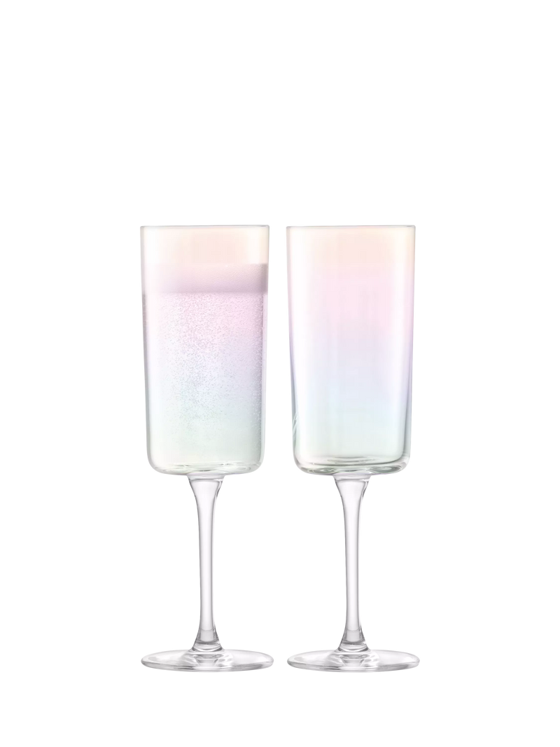 LSA International iridescent champagne flutes set of 2 (British brand)