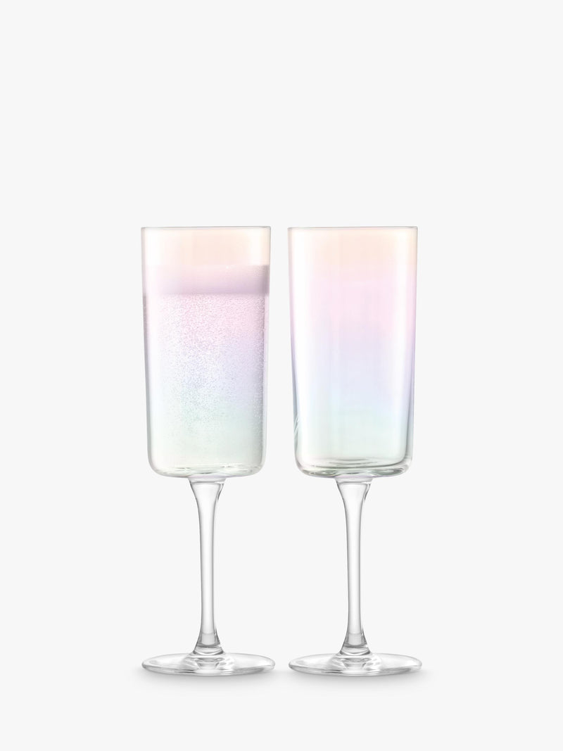 LSA International iridescent champagne flutes set of 2 (British brand)