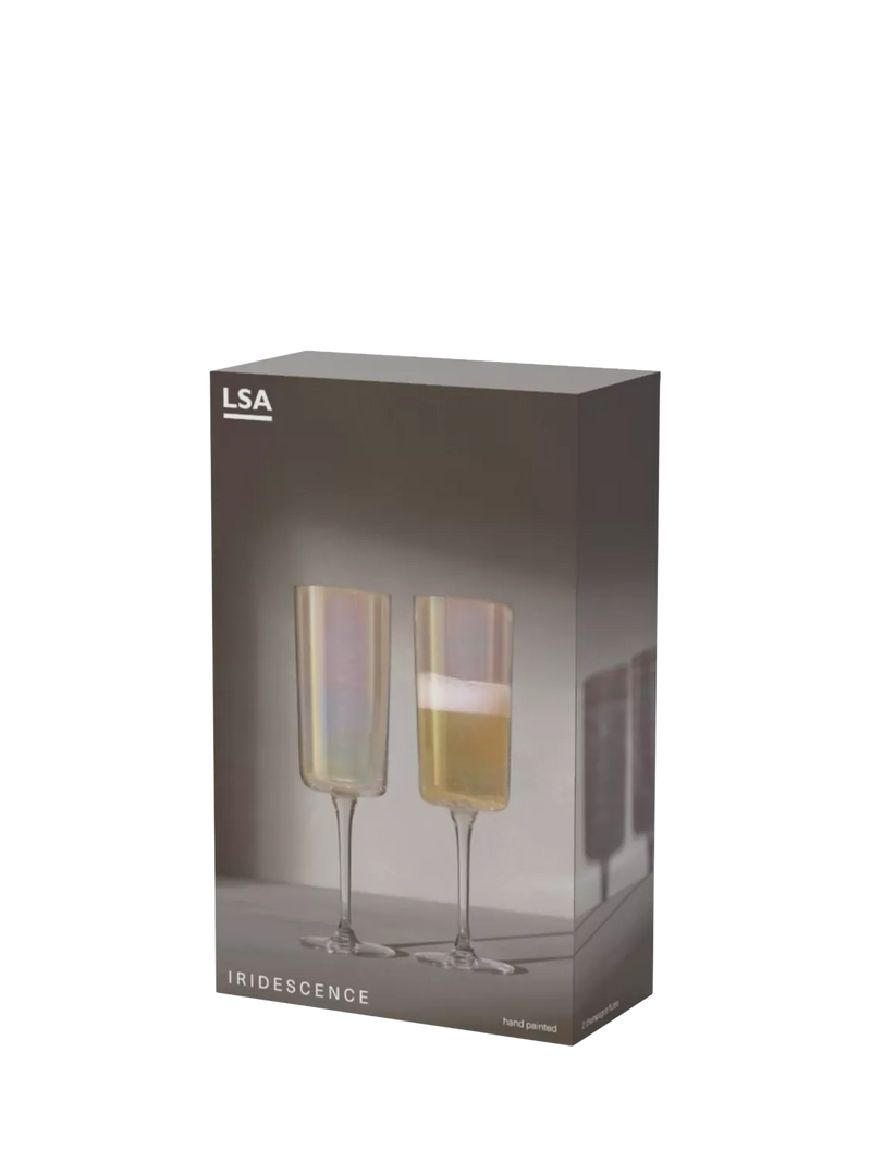 LSA International iridescent champagne flutes set of 2 (British brand)