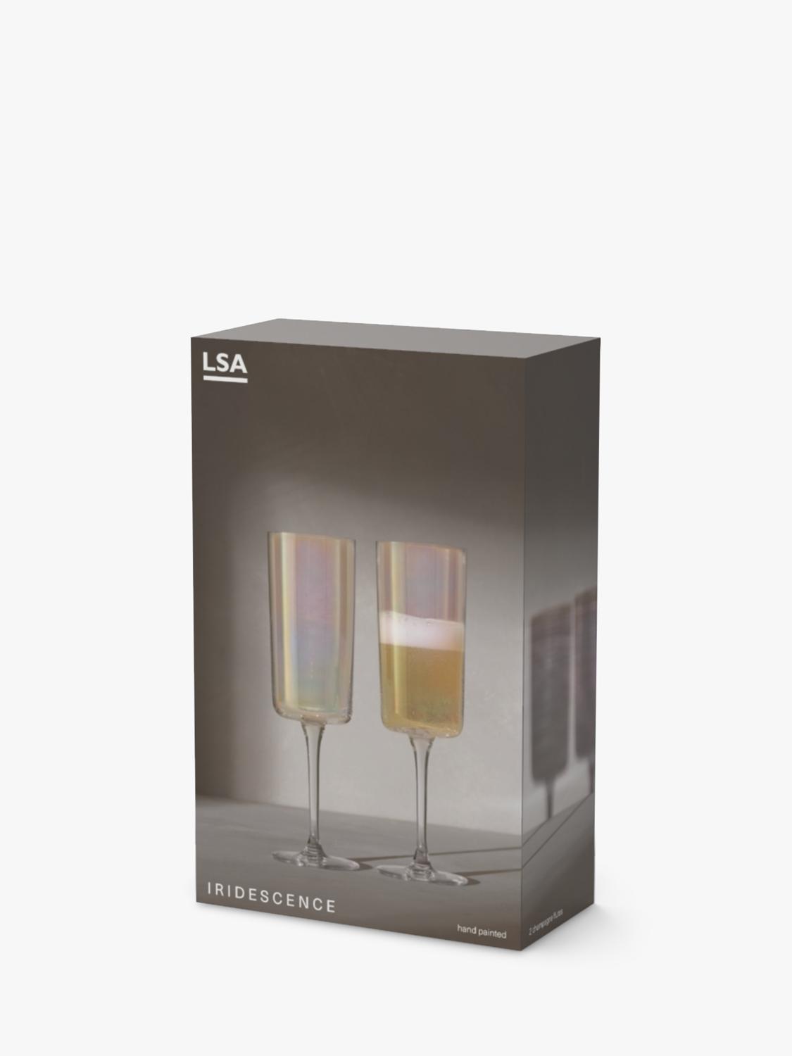 LSA International iridescent champagne flutes set of 2 (British brand)