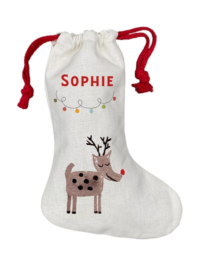 John Lewis Solesmith Christmas Reindeer Personalised Stocking, Multi- Buy online at McGrocer