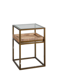 Nkuku Luzon side table metallic brass, imported from the UK