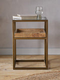 Nkuku Luzon side table metallic brass, imported from the UK