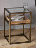 Nkuku Luzon side table metallic brass, imported from the UK