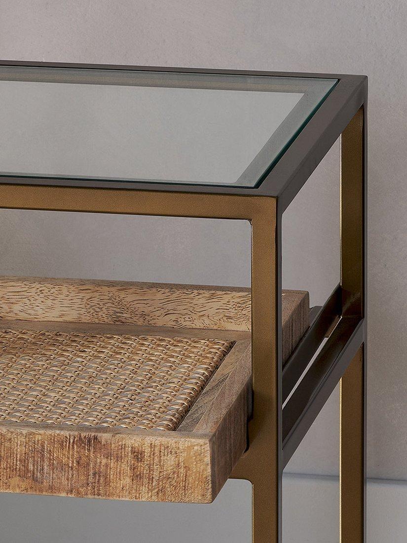 Nkuku Luzon side table metallic brass, imported from the UK