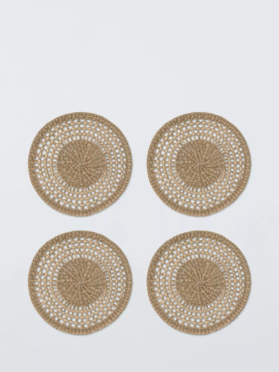 John Lewis John Lewis Woven Seagrass Round Placemat Natural Set of 4- Buy online at McGrocer