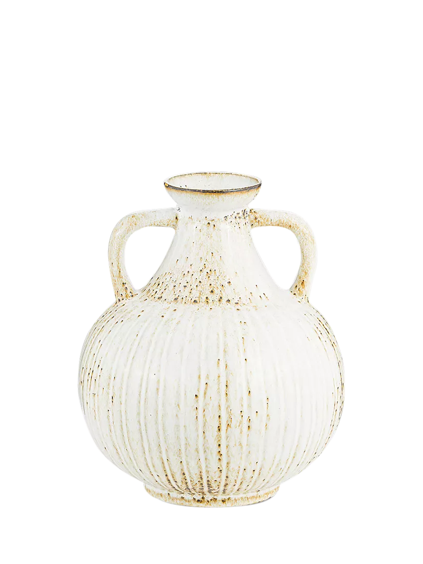 Nkuku Anjuna small decorative ceramic jug in white (British brand)