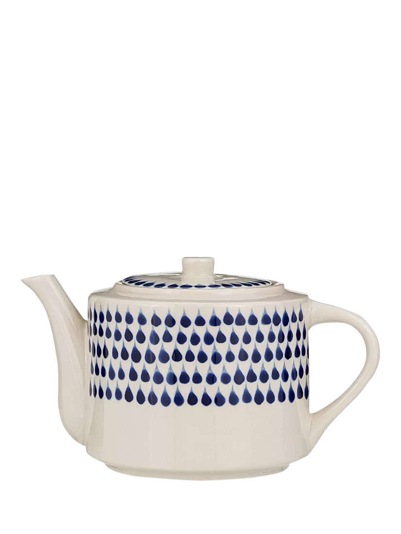Nkuku Indigo Drop ceramic teapot, UK version