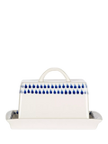 Nkuku Indigo Drop cream blue butter dish, imported from the UK
