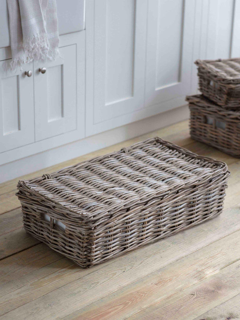 Garden Trading Bembridge natural rattan lidded basket - British product