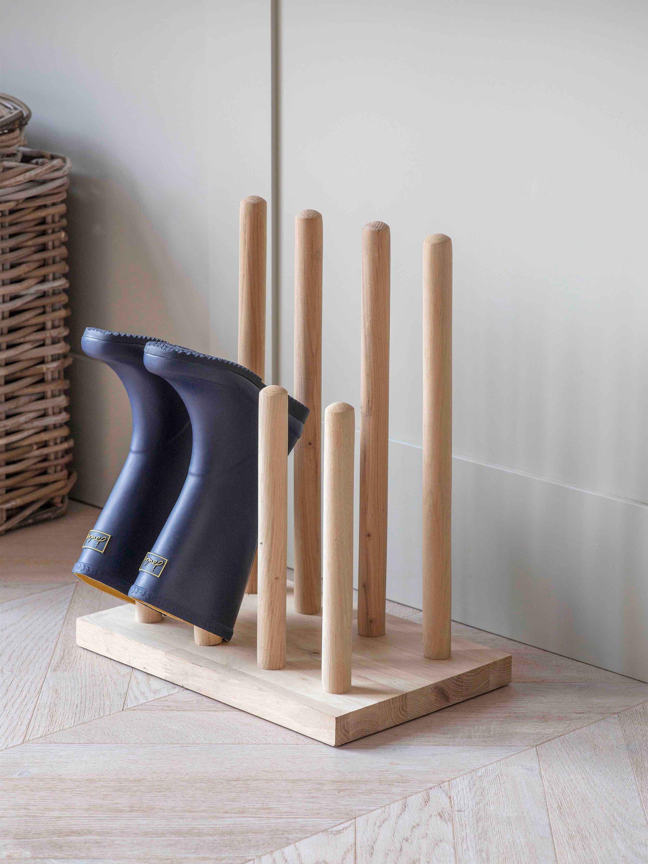 Garden Trading natural oak Hambledon welly boot stand, UK version