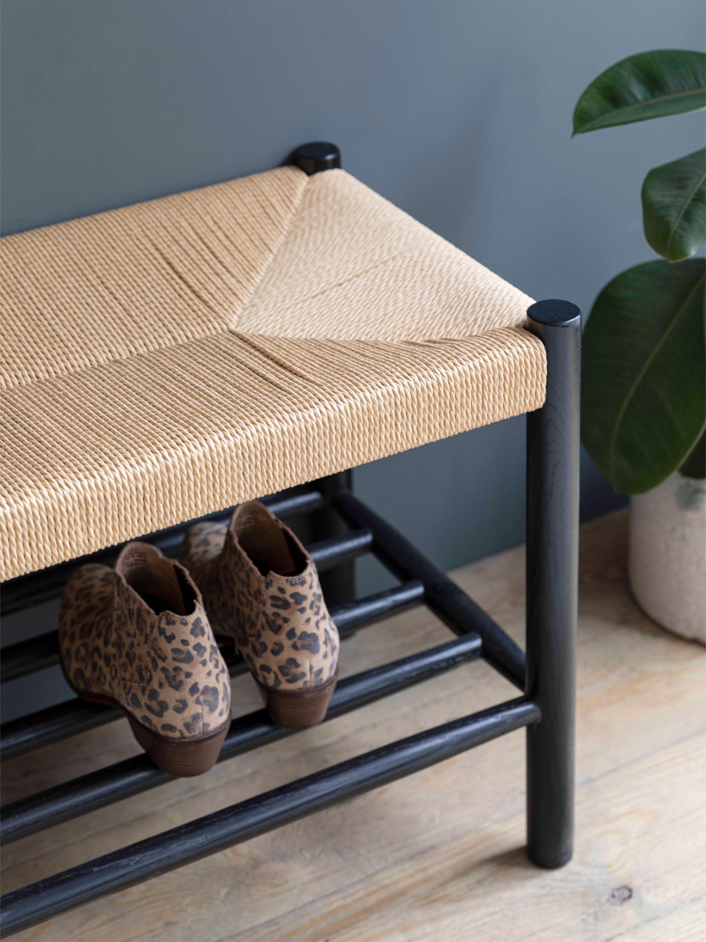 Garden Trading Longworth hallway bench oak wood twisted papercord (British brand)