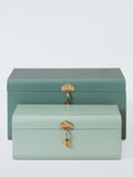 John Lewis metal storage trunk set Pacific Rosemary colours - British product