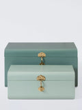 John Lewis metal storage trunk set Pacific Rosemary colours - British product