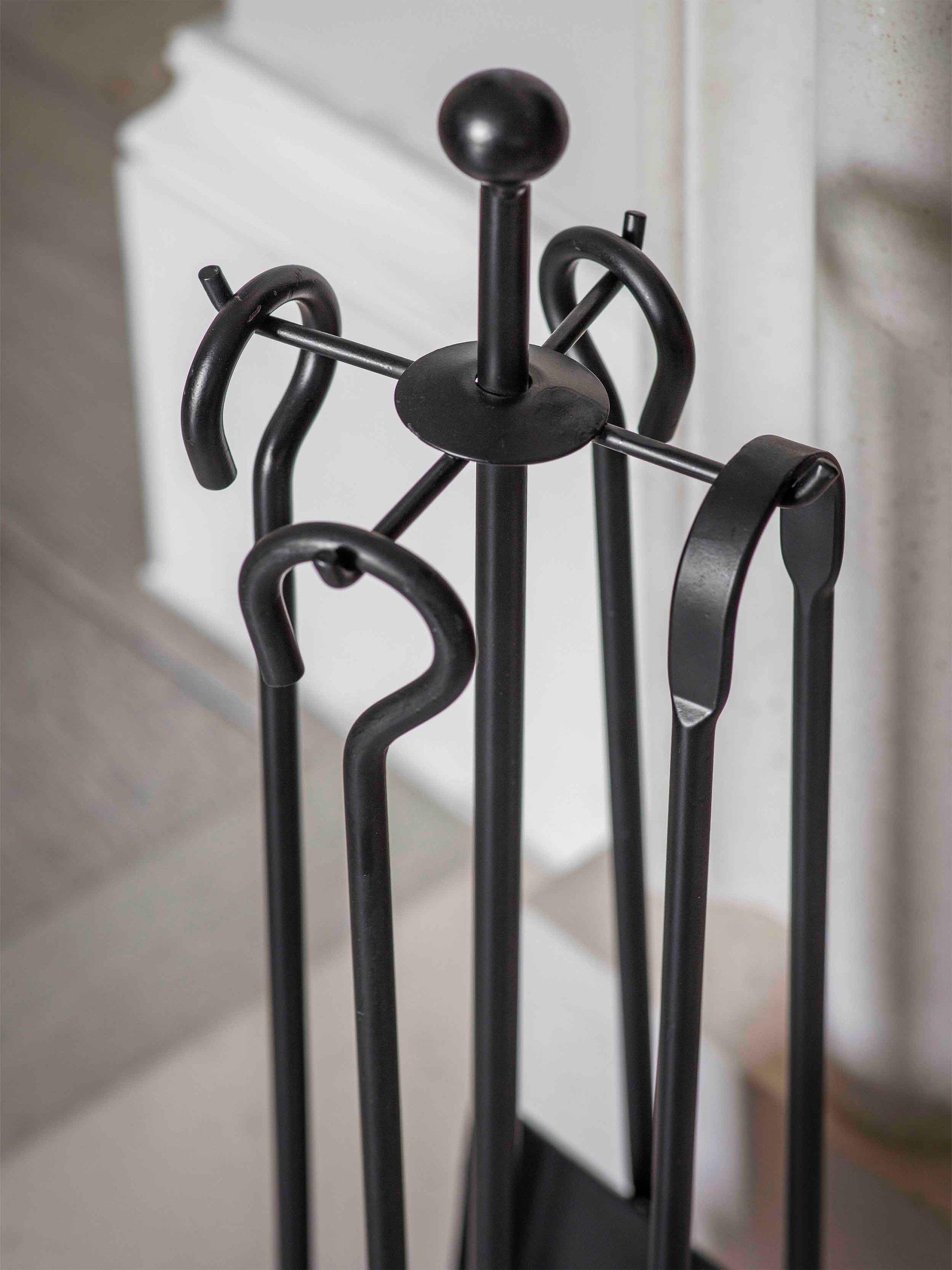 Garden Trading 4 piece fireplace tool set in black, UK version
